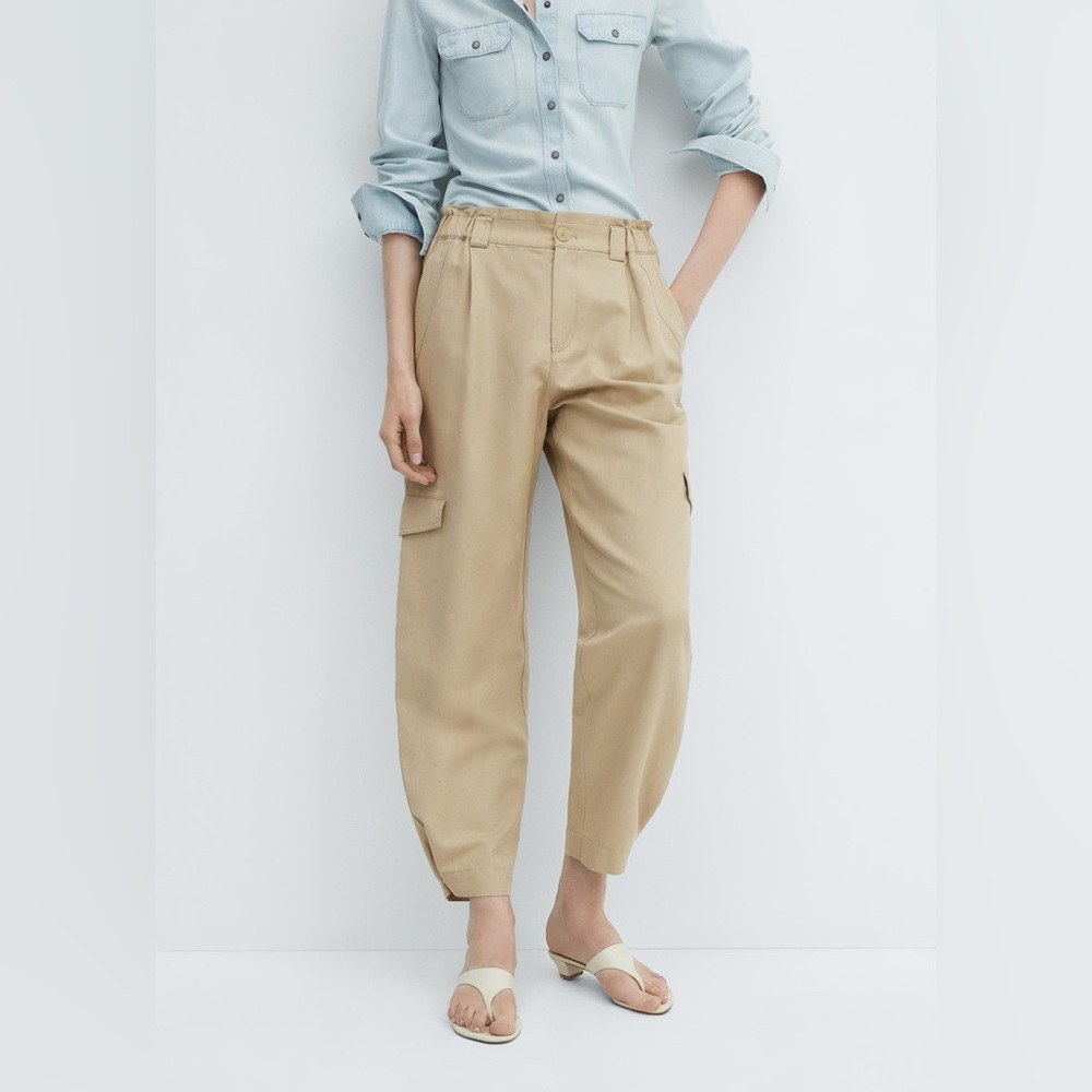 NWT Mango linen cargo pants